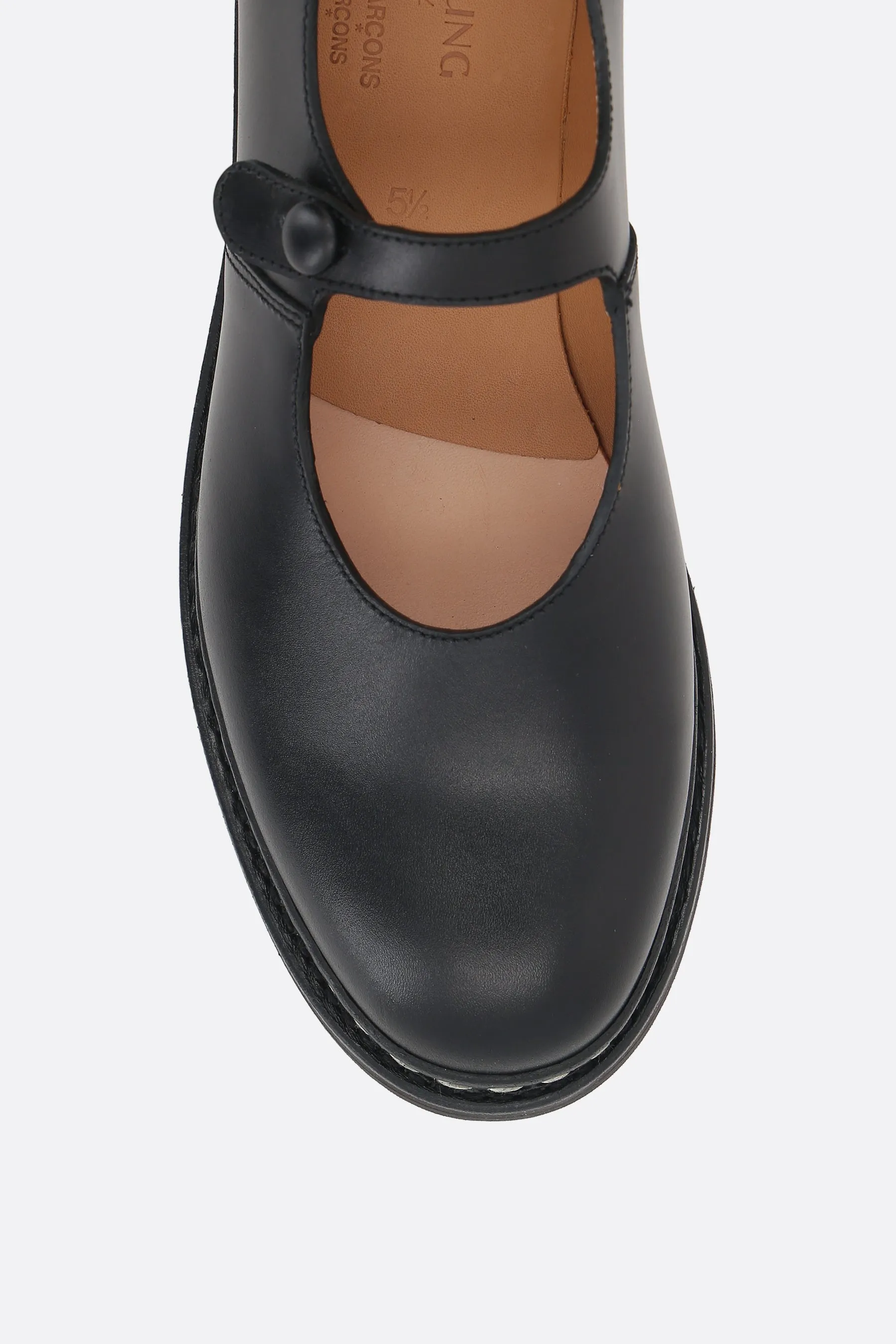 smooth leather mary-jane ballerinas