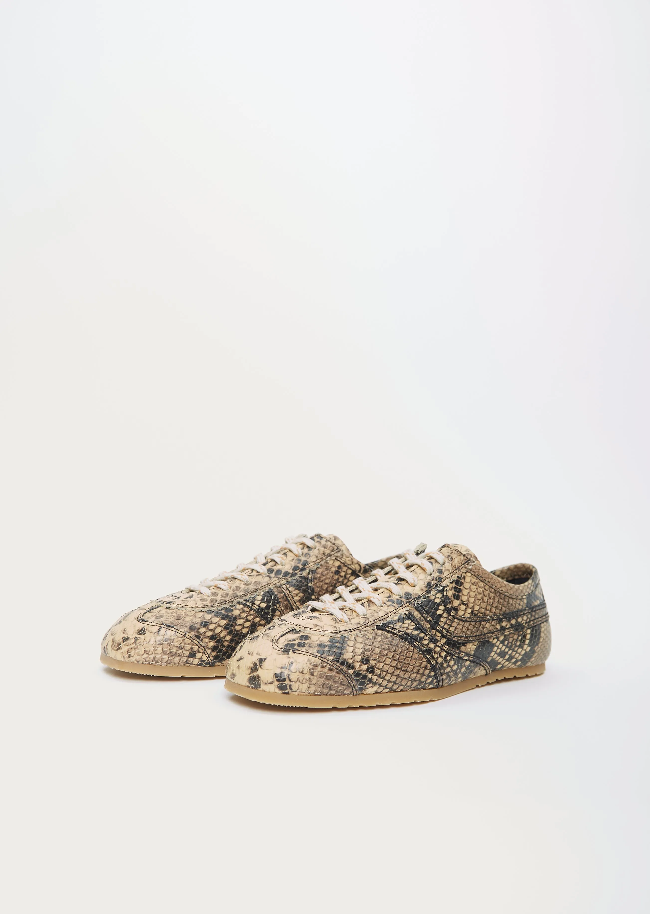Snake Effect Leather Trainer