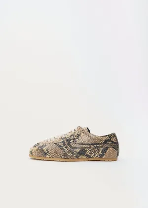 Snake Effect Leather Trainer