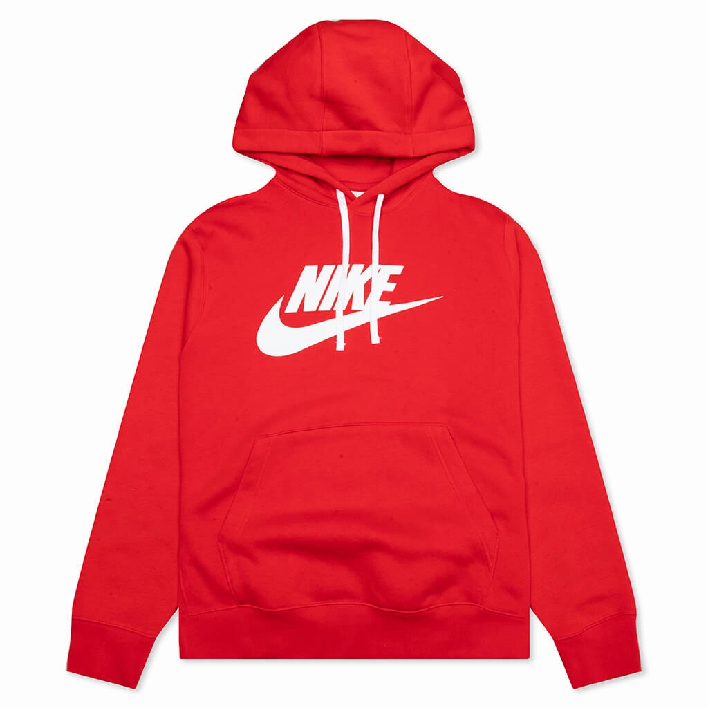 Sportswear Club Fleece Graphic Pullover Hoodie - University Red/White Nike signature design with comfort fit