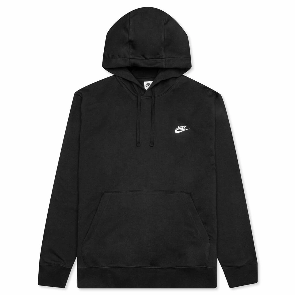 Sportswear Club Fleece Pullover Hoodie - Black/White Nike fashion sneakers with bold branding