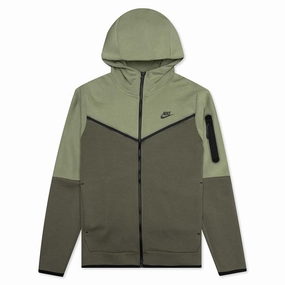 Sportswear Tech Fleece Full Zip Up Hoodie - Alligator/Medium Olive Nike signature design with comfort fit