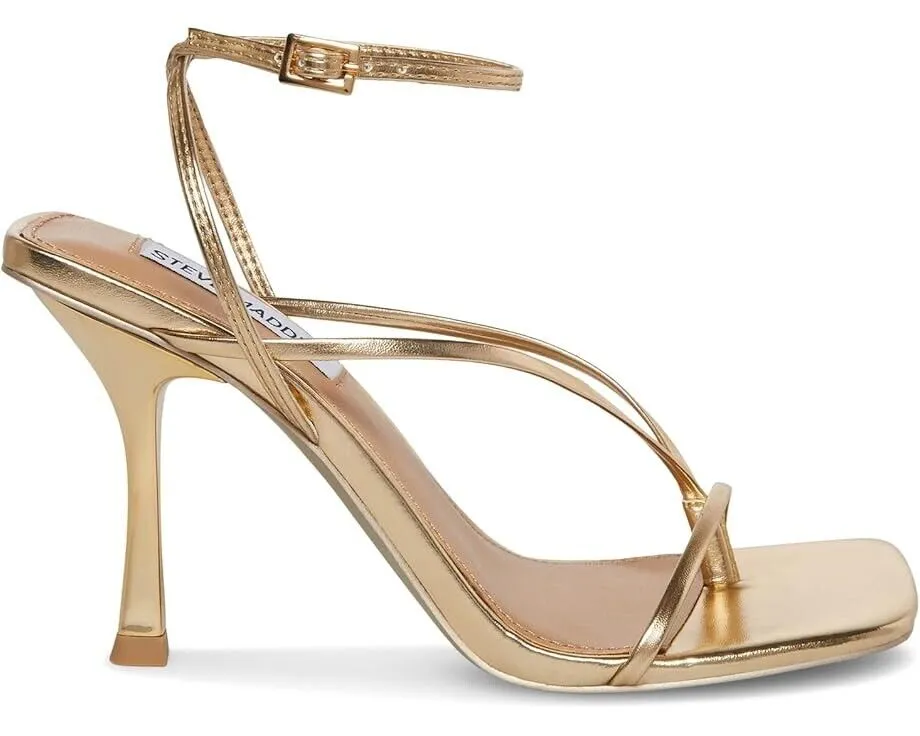 Steve Madden Annie Sandals Women's US 9 Champagne Leather Stiletto Heel FZP508