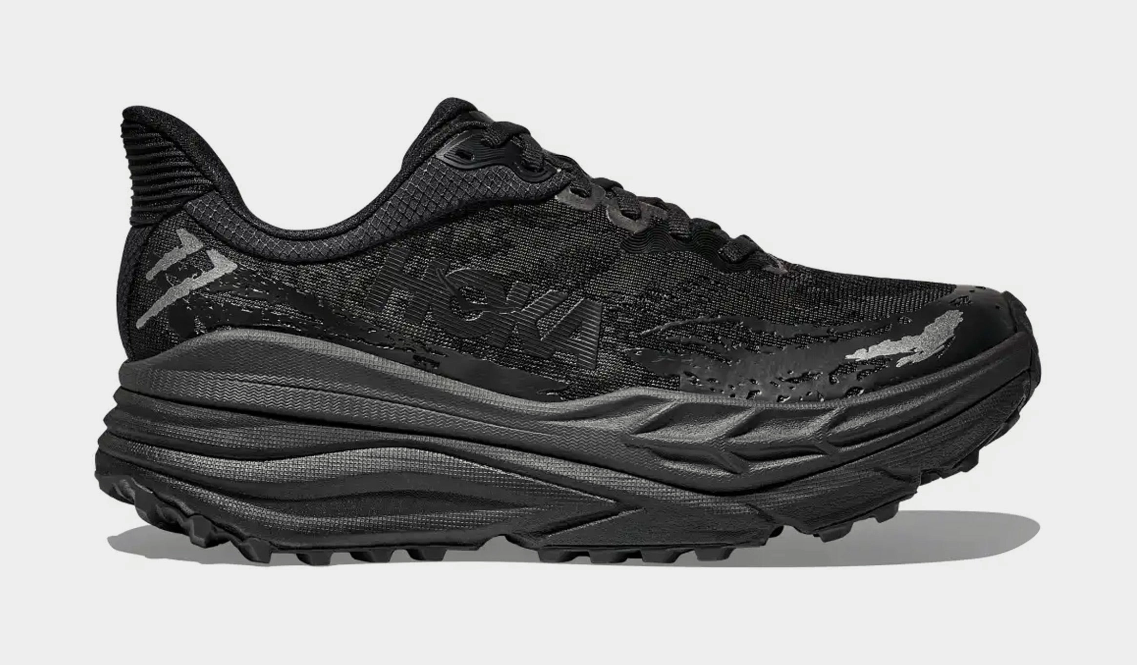 Stinson 7 Mens Running Shoes (Black/Black) Trail-ready Hoka hiking shoes