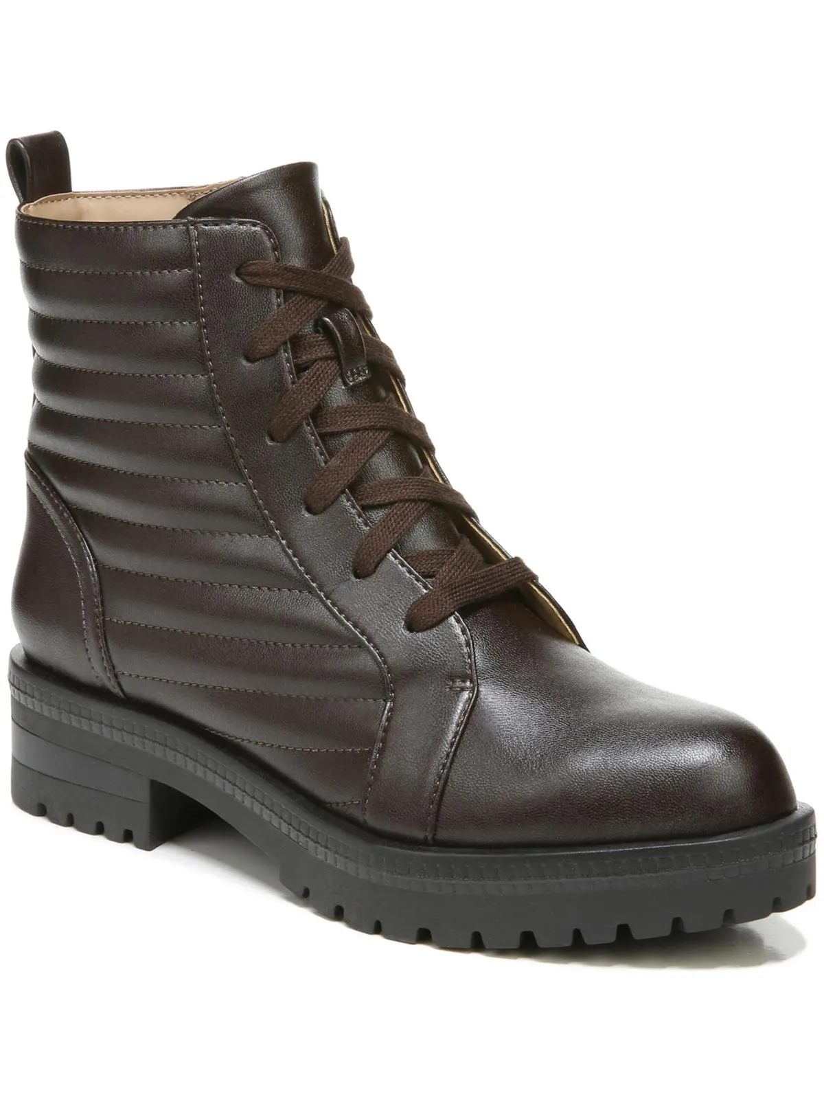 Stormy Womens Faux Leather Combat & Lace-up Boots