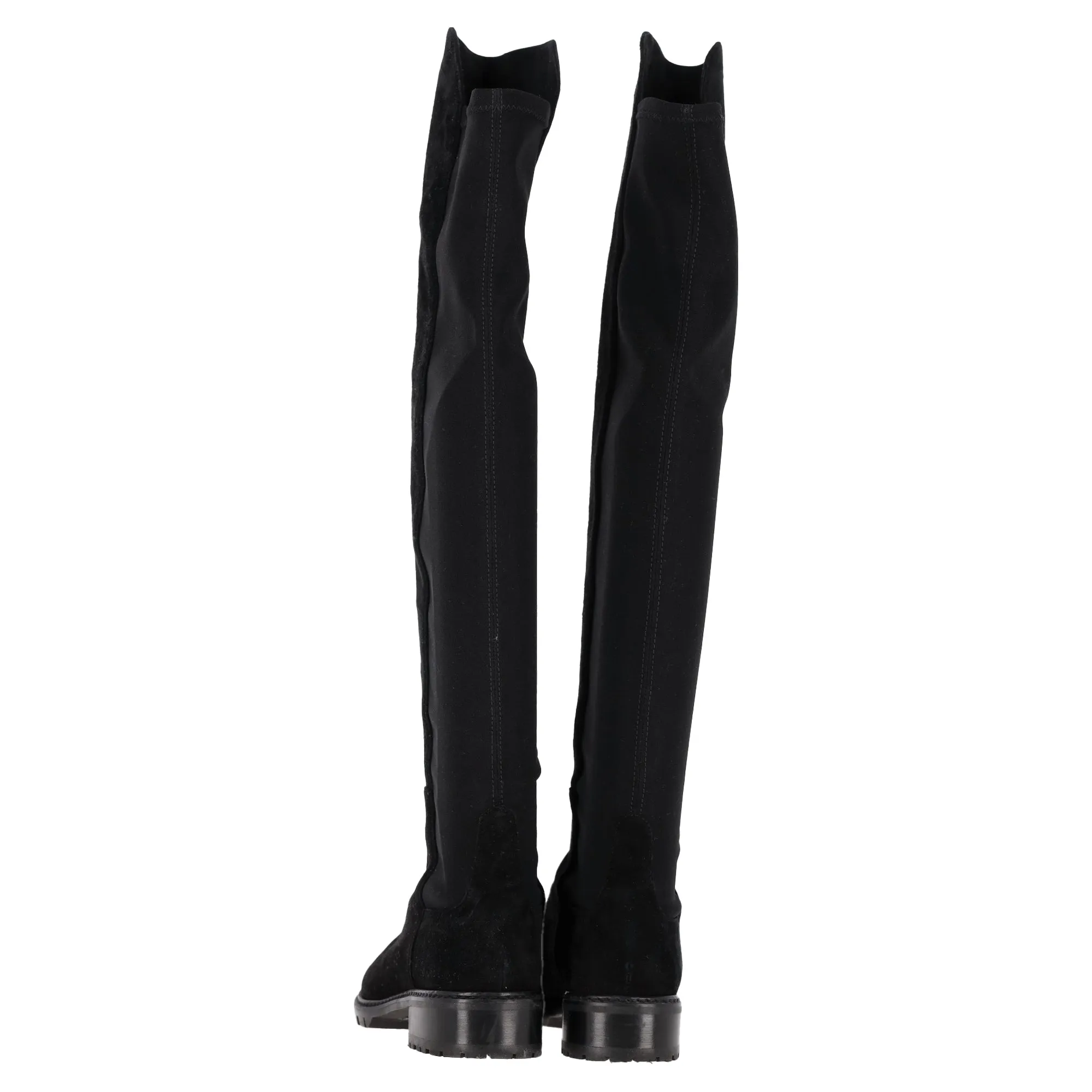 Stuart Weitzman 5050 Over-The-Knee Boots in Black Suede