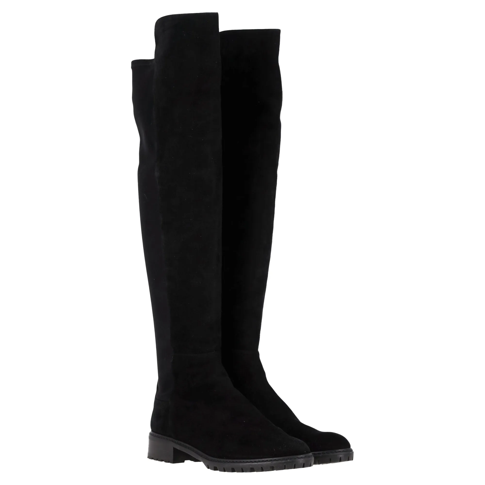 Stuart Weitzman 5050 Over-The-Knee Boots in Black Suede