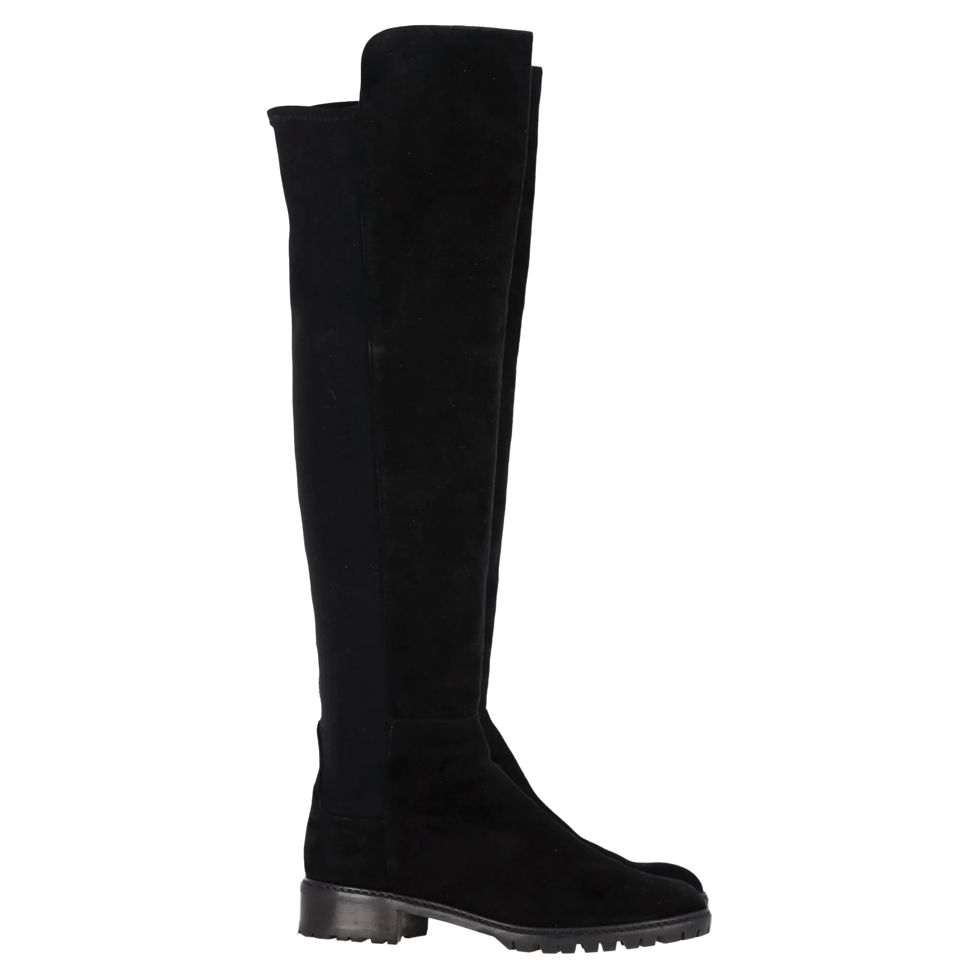 Stuart Weitzman 5050 Over-The-Knee Boots in Black Suede