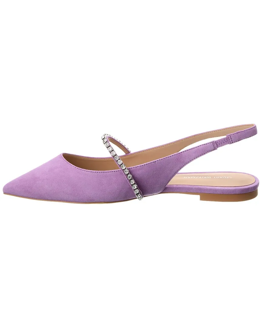 Stuart Weitzman Crystalline Suede Slingback Flat