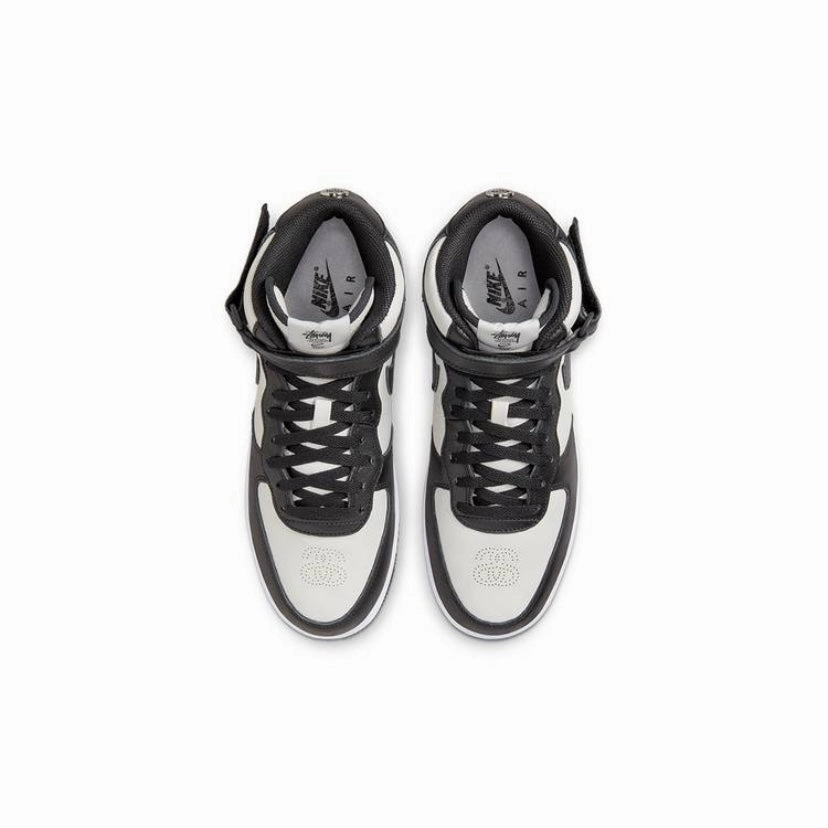 Stussy x Nike Air Force 1 07 Mid Black Black White Street Shoes