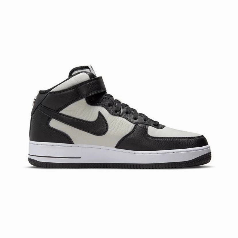 Stussy x Nike Air Force 1 07 Mid Black Black White Street Shoes