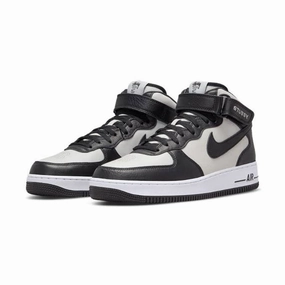 Stussy x Nike Air Force 1 07 Mid Black Black White Nike casual sneakers with modern design