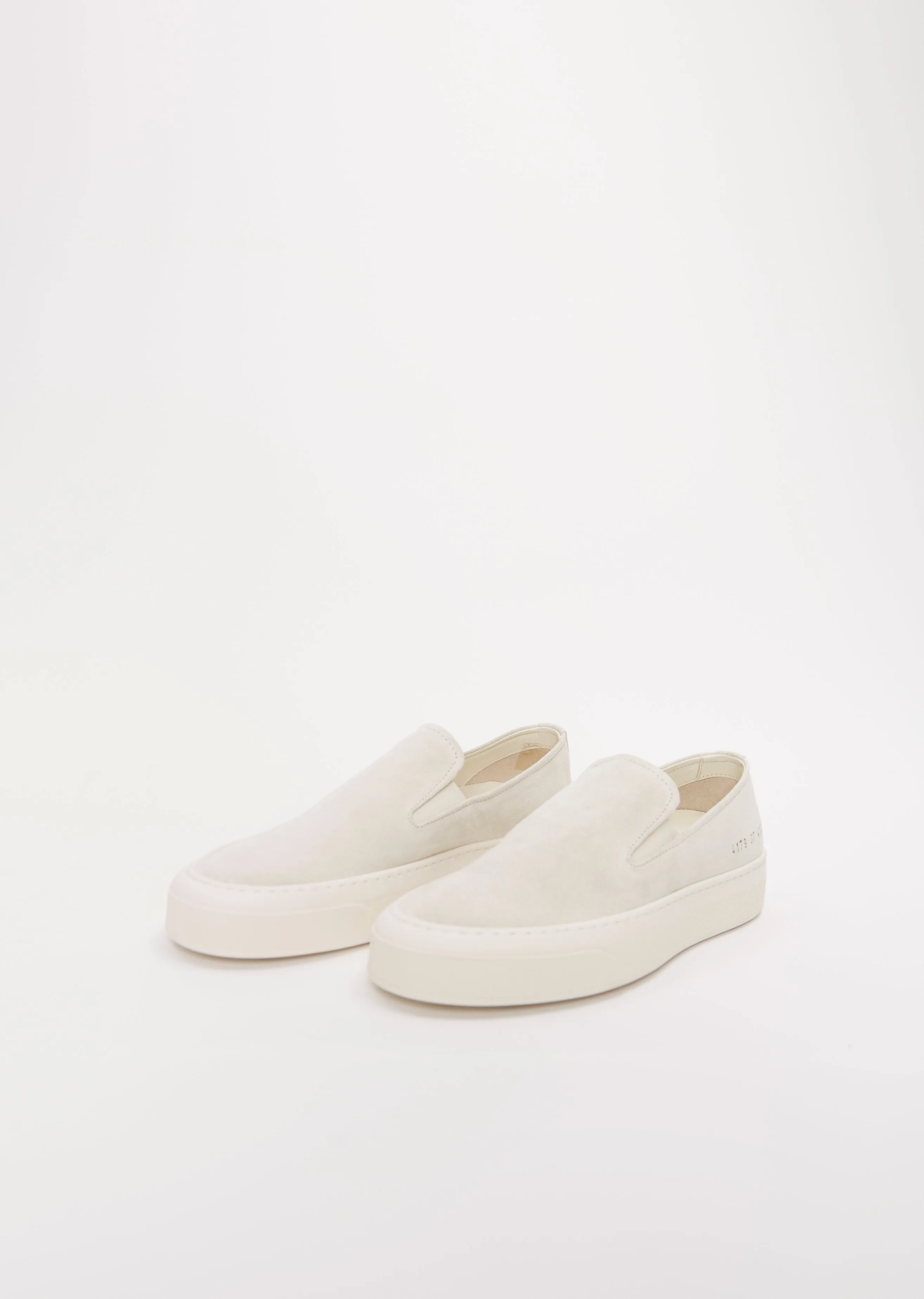 Suede Slip On  Off White