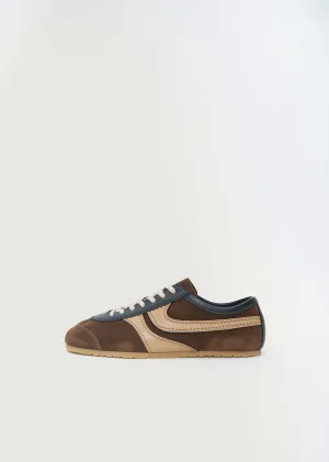 Suede Trainer  Dark Brown