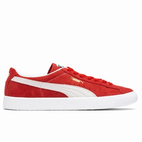 Suede VTG - High Risk Red/White Puma shoes with suede and modern shape