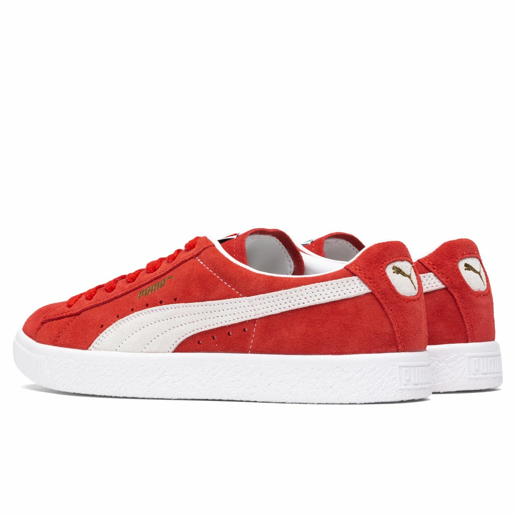 Suede VTG - High Risk Red/White Puma Suede Street Sneakers