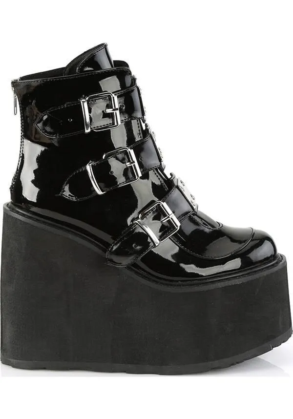 SWING-105 [Black Patent] | PLATFORM BOOTS [IN STOCK]