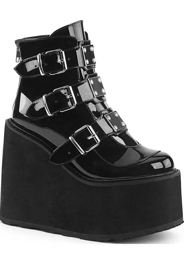 SWING-105 [Black Patent] | PLATFORM BOOTS [IN STOCK]