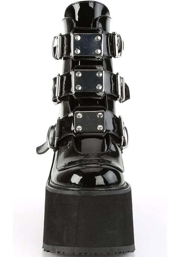 SWING-105 [Black Patent] | PLATFORM BOOTS [IN STOCK]