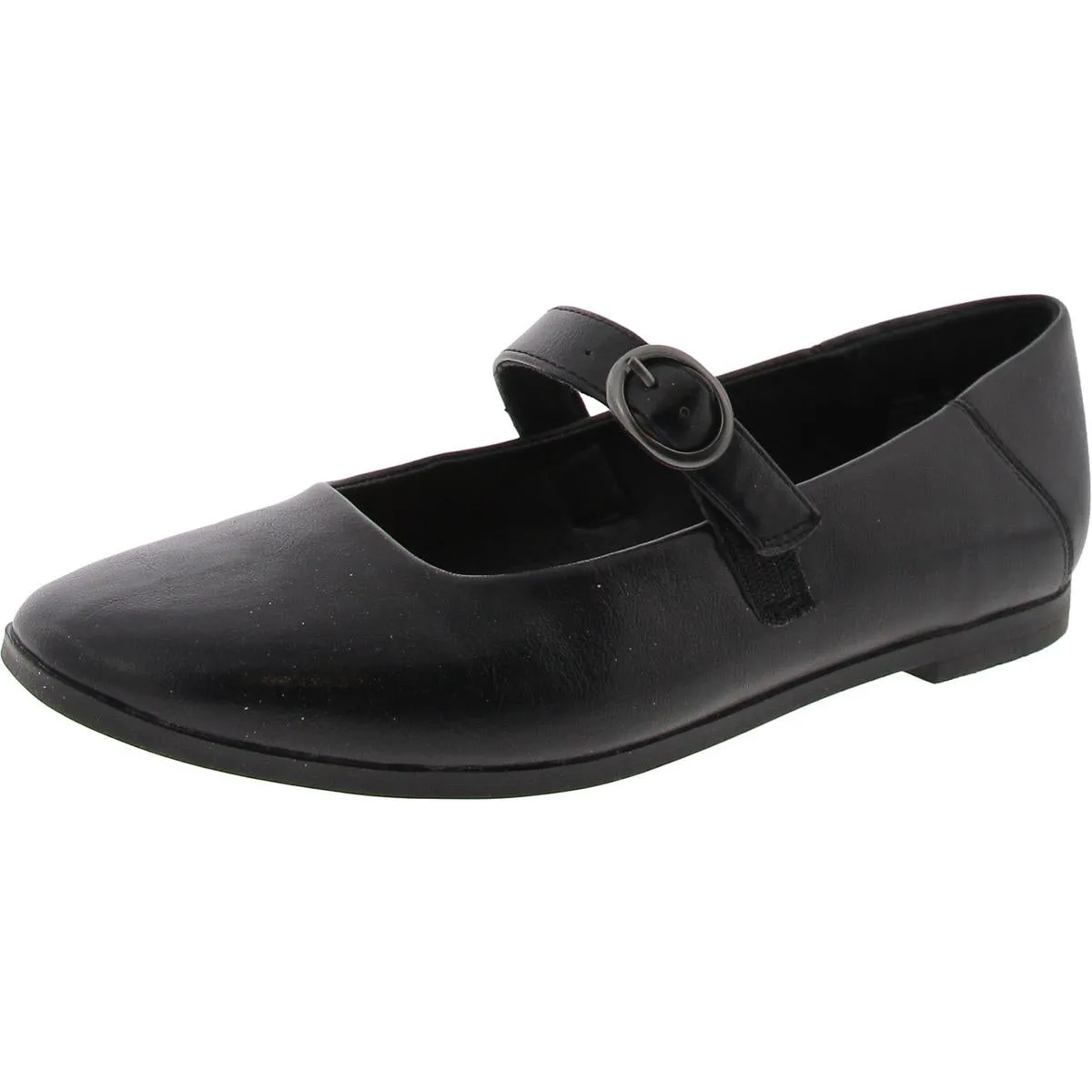 Teagan Womens Buckle Faux Leather Mary Janes