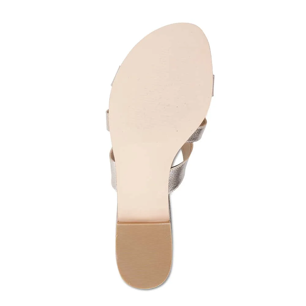 Tegan Slide in Soft Gold Leather