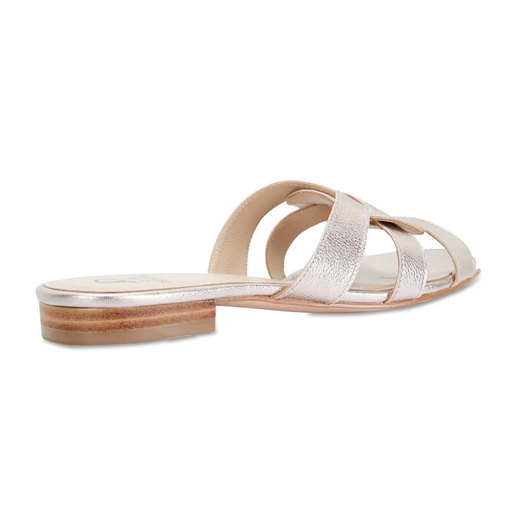Tegan Slide in Soft Gold Leather