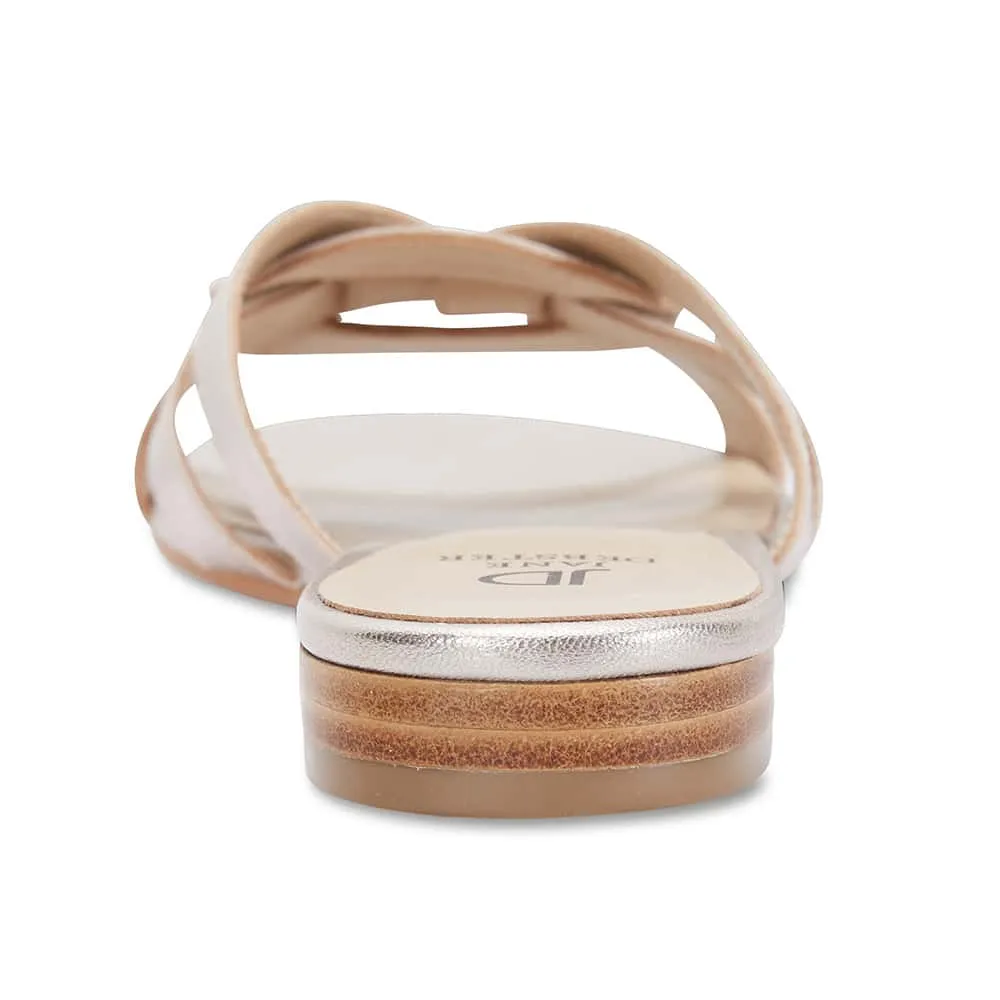 Tegan Slide in Soft Gold Leather
