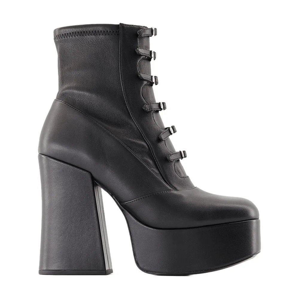 The Kiki Stretch Leather Ankle Boots
