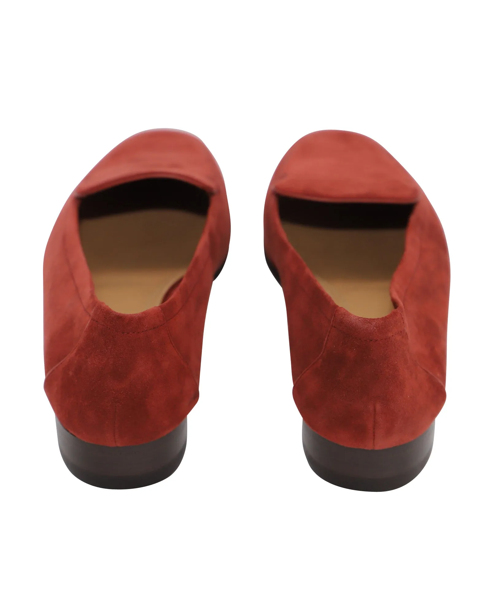The Row Adam Loafer in Dark Vermillion Suede