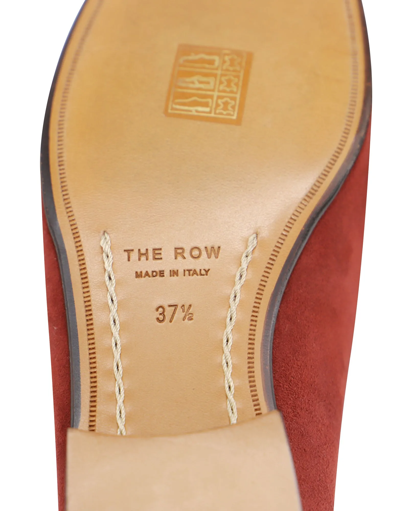 The Row Adam Loafer in Dark Vermillion Suede