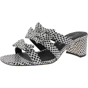 The Tooliped Bow Sandal Womens Polka Dot Faux Leather Block Heel