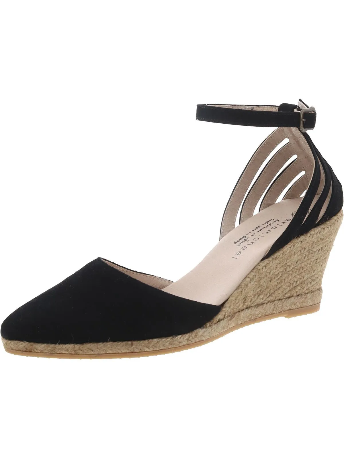 Thora Vera Womens Pointed Toe Ankle Strap Wedge Sandals