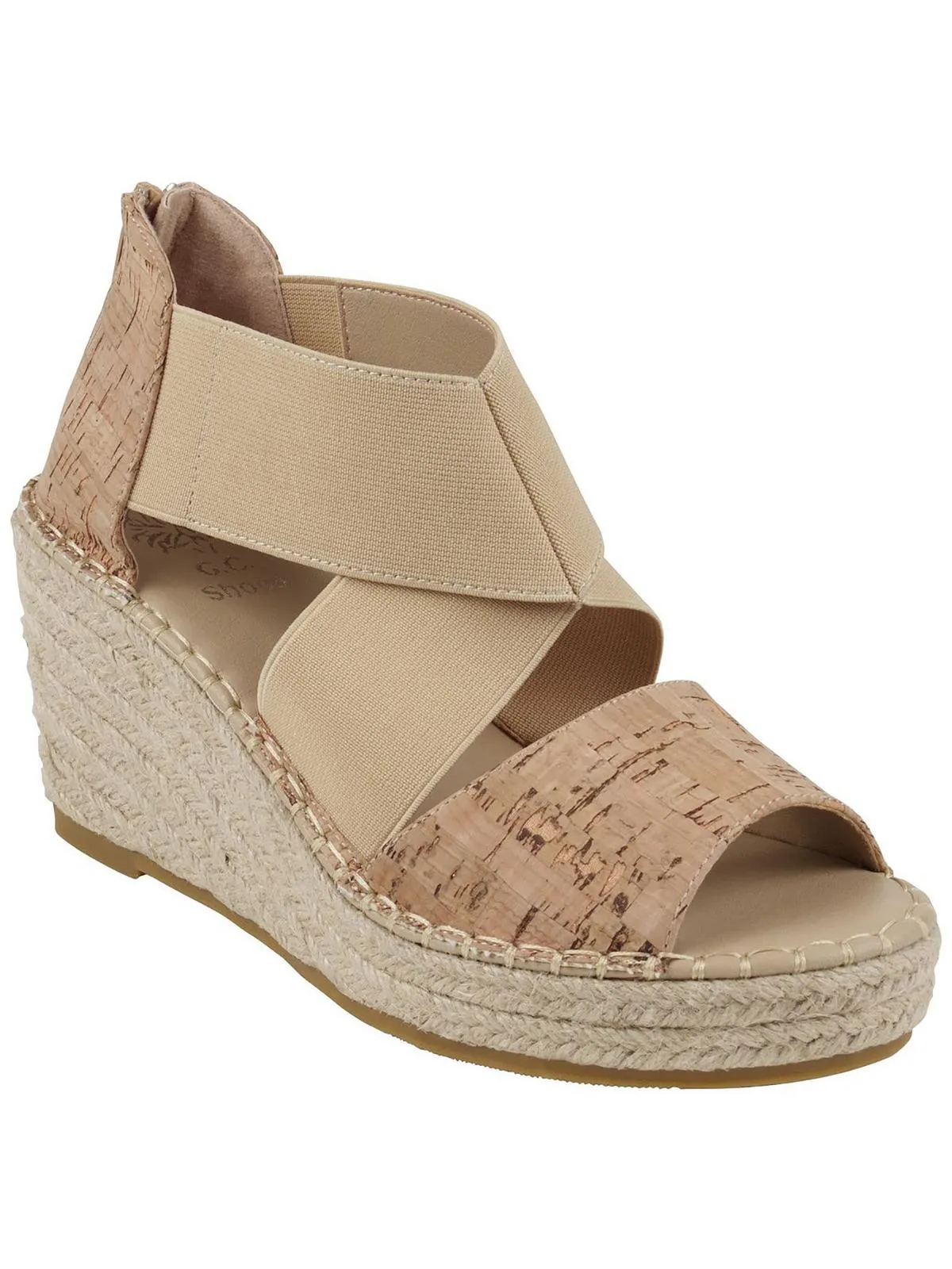 TIAA Womens Open Toe Zipper Wedge Sandals