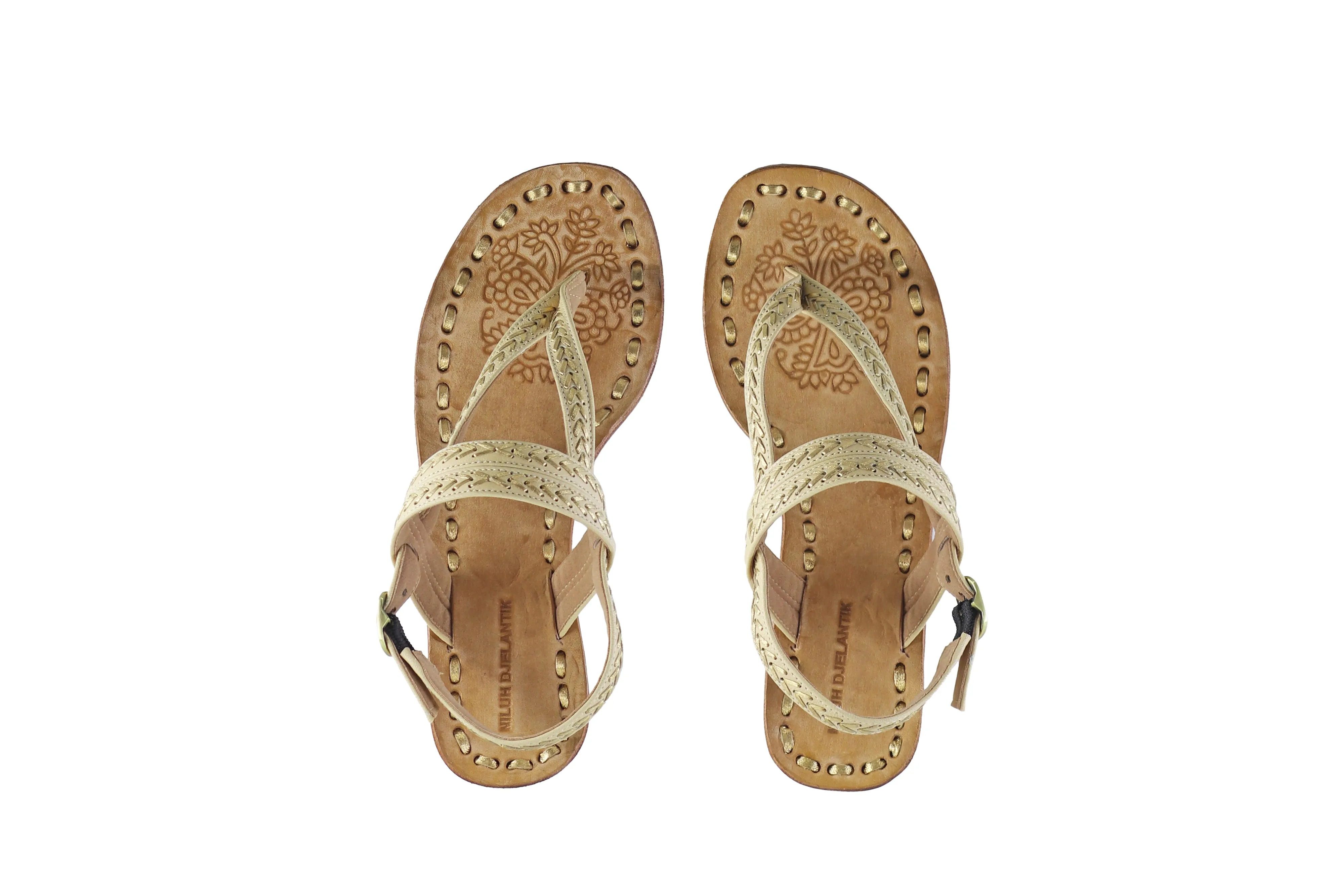 Timika 50mm Wedges - Ivory & Gold