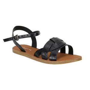 Toby Sandal in Black Smooth