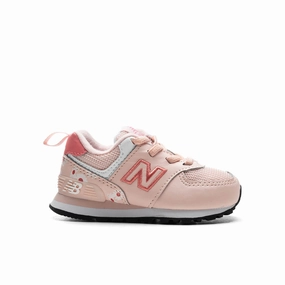 Toddler 574 Bungee - Pink Haze/Desert Pink New Balance shoes for walking and running