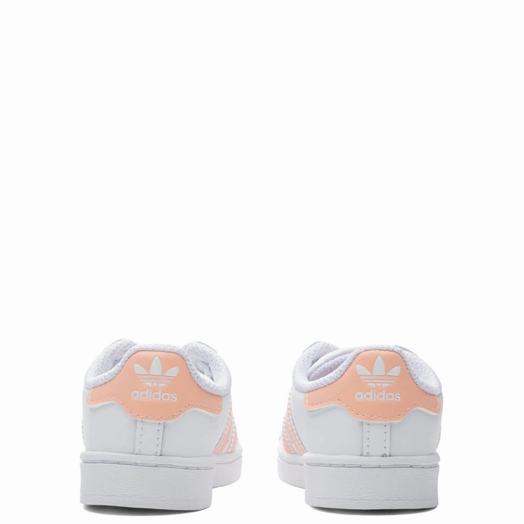 Toddler Superstar - Cloud White/Haze Coral Adidas Classic Street Sneakers