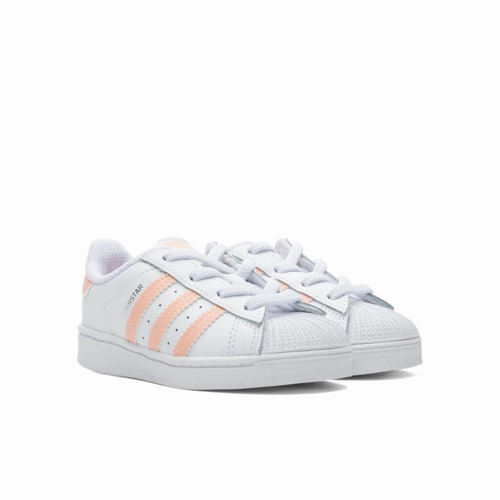 Toddler Superstar - Cloud White/Haze Coral Adidas Classic Street Sneakers