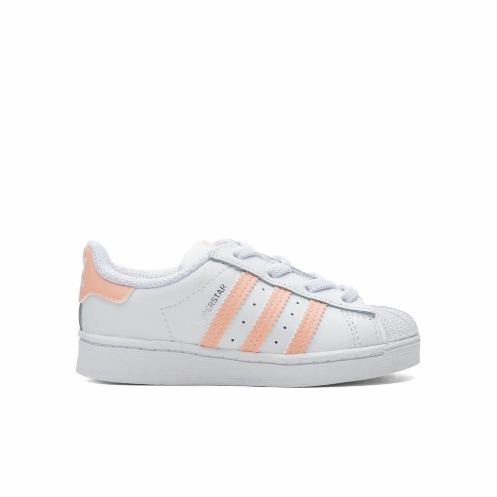 Toddler Superstar - Cloud White/Haze Coral Classic Adidas sneakers with timeless style