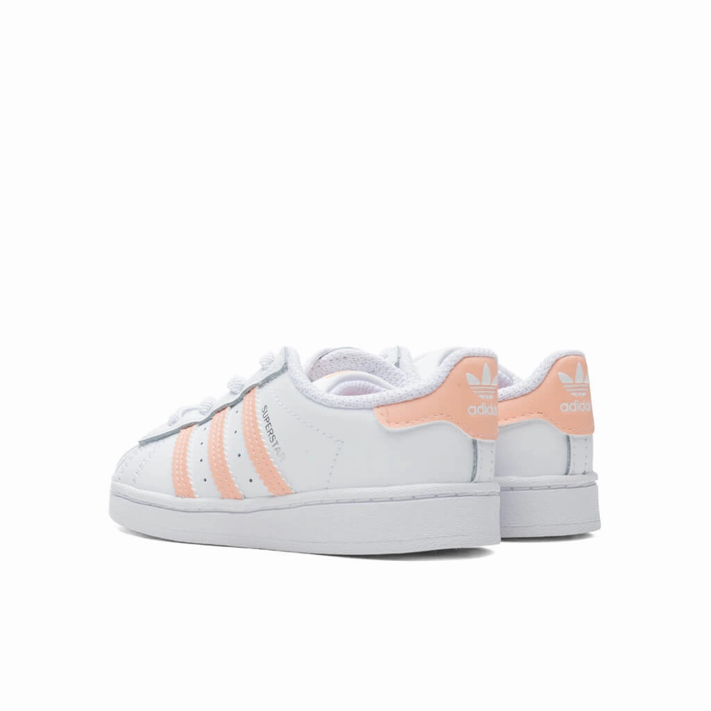 Toddler Superstar - Cloud White/Haze Coral Adidas Classic Street Sneakers