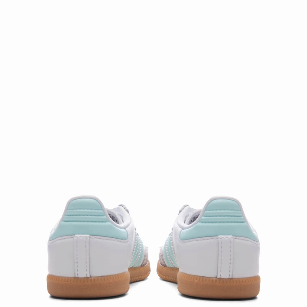Toddlers Samba OG - Cloud White/Semi Flash Aqua/Gum Adidas Classic Street Sneakers