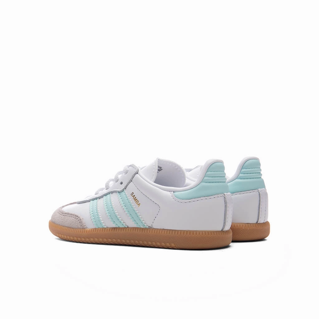 Toddlers Samba OG - Cloud White/Semi Flash Aqua/Gum Adidas Classic Street Sneakers