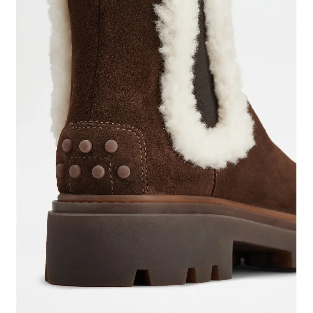 Tod's Chelsea Boots in Suede and Sheepskin