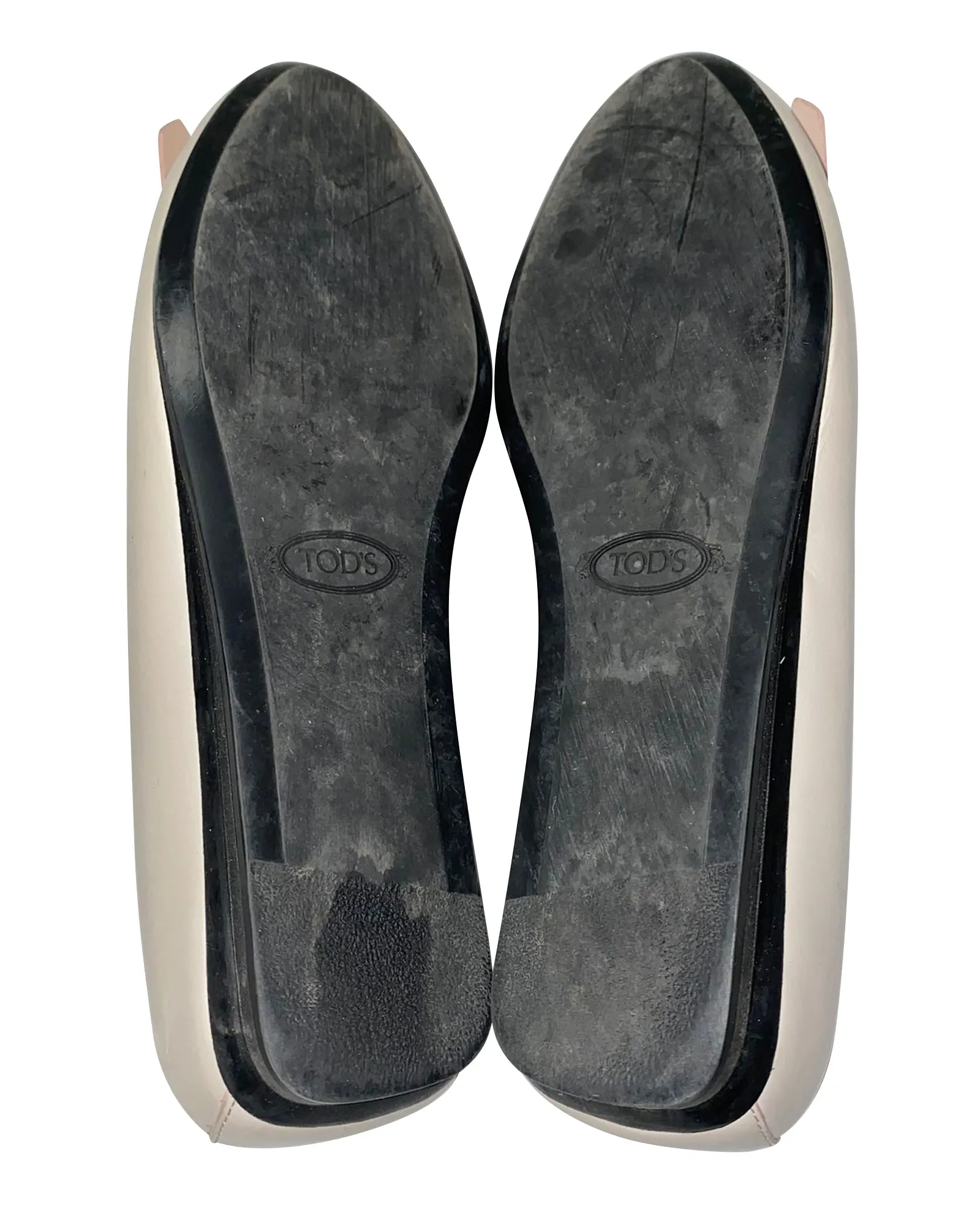 Tod's Moccasin Flats in Cream Leather