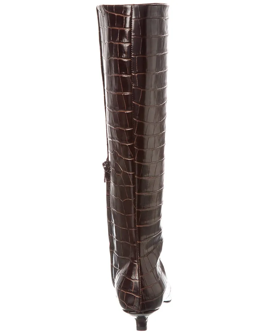 TOTEME Croc-Embossed Leather Knee-High Boot