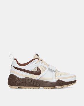 Travis Scott Zoom Field Jaxx Sneakers White / Light Chocolate Nike breathable sports sneakers for comfort
