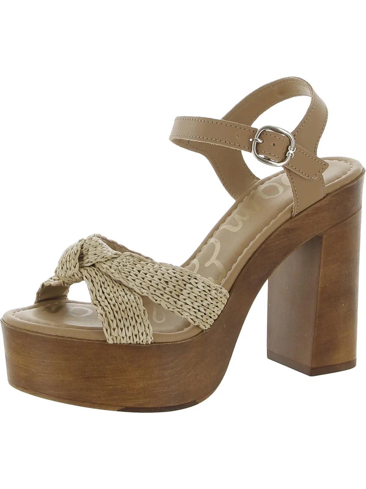 Trista Womens Knot-Front Ankle Strap Platform Sandals