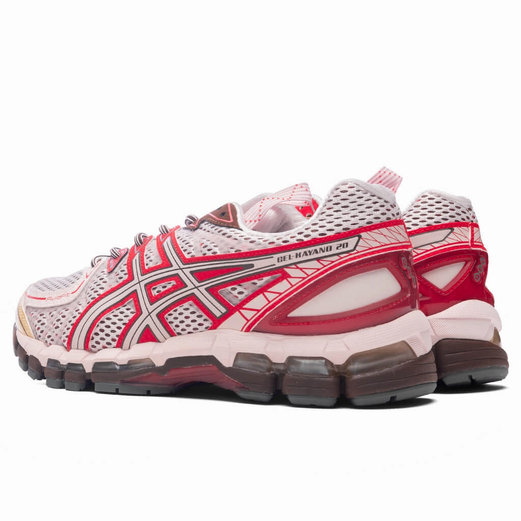 UB9-S Gel-Kayano 20 - Crystal Pink/Classic Red Asics Gel Cushion Running Shoes