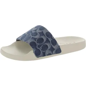 Udele Womens Denim Logo Pool Slides