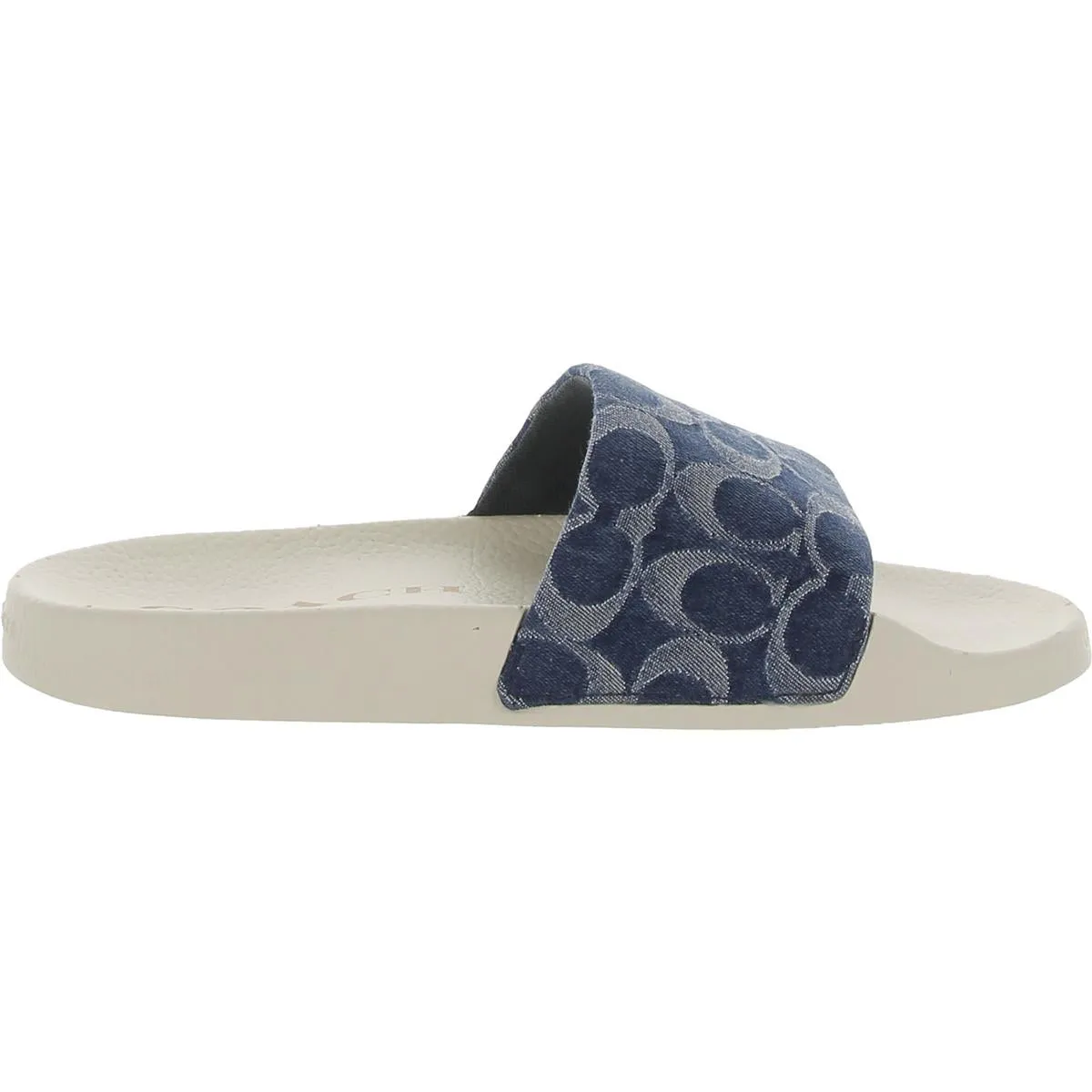 Udele Womens Denim Logo Pool Slides